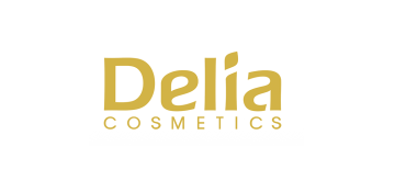 Logo firmy Delia Cosmetics w kolorze złotym