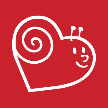 Logo przedstawiające ślimaka w kształcie serca.